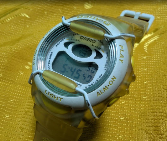Casio Baby G BGM 100 Space Collaboration Watch Vintage Pre-Owned Rare Transparent Shock Resistant  Japan Retro Collectible Y2K .Case 40mm.New battery