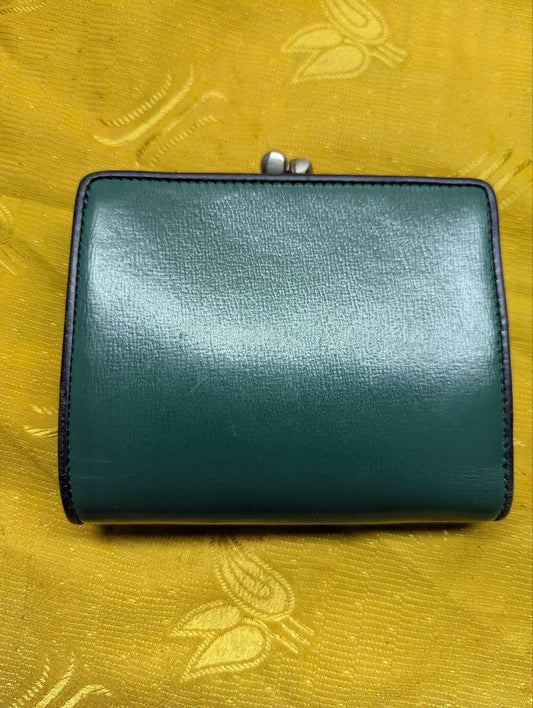 Pre-Owned Authentic Agnes B. Voyage leather wallet with double clasp