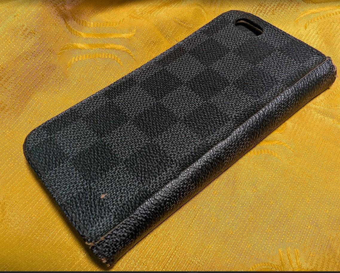 Louis Vuitton Vintage Pre-Owned iPhone Case Black Leather Damier Rare LV Phone Cover France