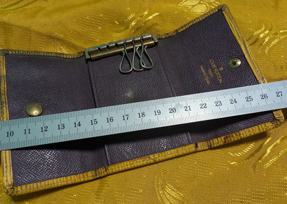 Louis Vuitton Epi Leather Key Holder Wallet Vintage Pre-Owned Yellow 4 Hooks Made in Spain LV Organizer Classic