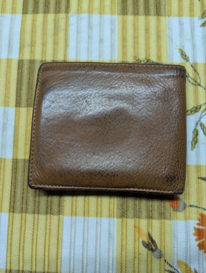Vintage Pre-Owned IL BISONTE Bi-fold Genuine Leather Wallet Brown Men's
