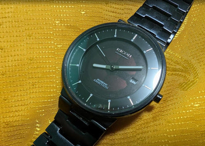 Vintage Pre-Owned Ricoh Shrewd Ambition Solar Energy Black Minimalist Watch Japan