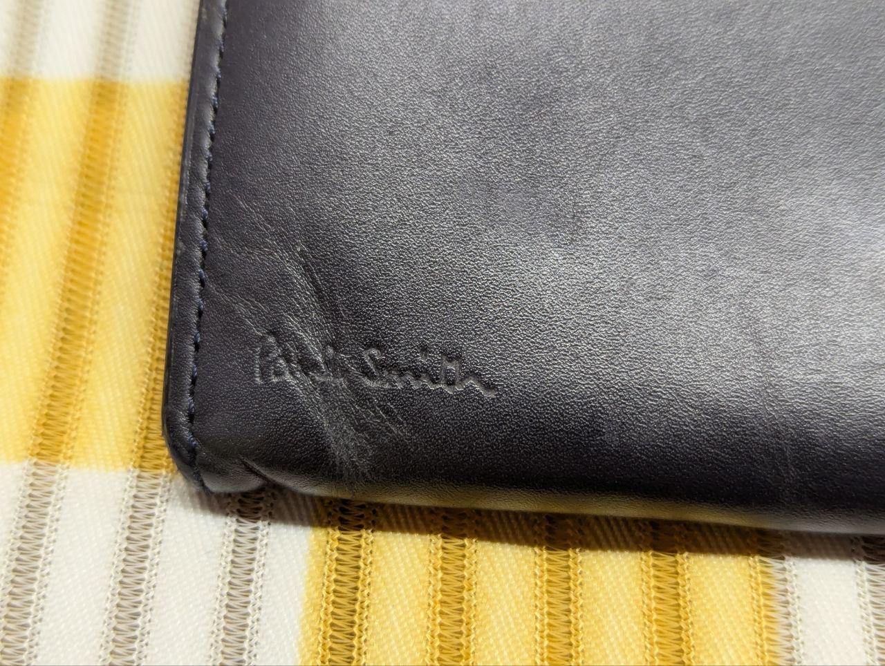 Paul Smith Long Bifold Leather Wallet Black Vintage Pre-Owned