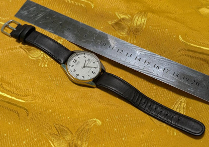 Vintage Pre-Owned Casio MTP-1175 Quartz Watch White Dial Date 37mm Case Working Video Maruman Leather Strap Classic Dress Japan Movt