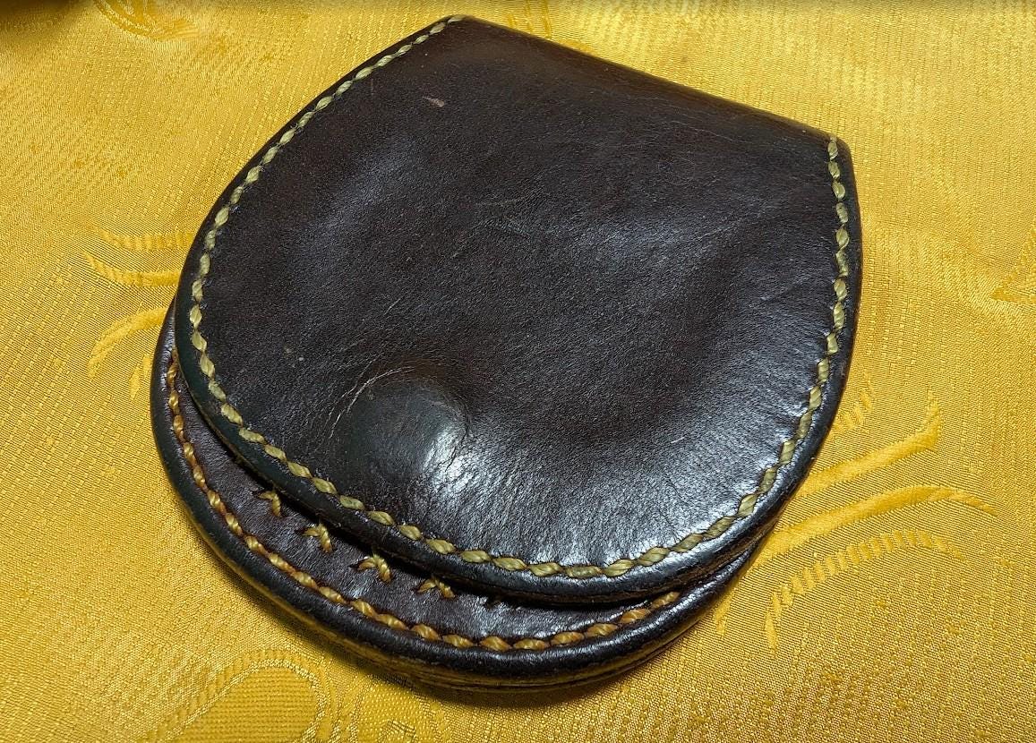 Vintage Pre-Owned Italian Leather Coin Purse – Vera Pelle – Handmade Artisan Wallet