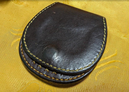 Vintage Pre-Owned Italian Leather Coin Purse – Vera Pelle – Handmade Artisan Wallet