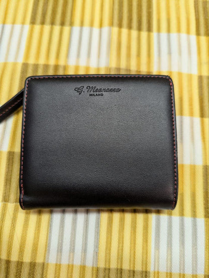 Pre-Owned G.Meanazza Milano trifold black wallet Made in Japan