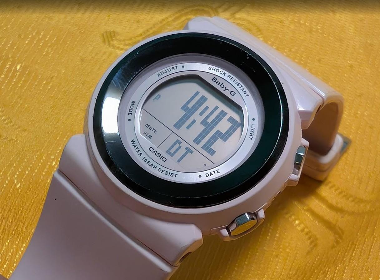 Pre-Owned Casio Baby-G BGD-106 Pink Digital Watch Shock Resistant 10BAR Water Resist Working EL Backlight 39mm Rare Y2K