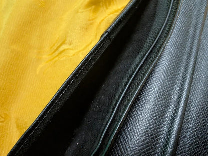 Louis Vuitton Vintage Pre-Owned Long Wallet Black Leather Paris France Rare Classic Luxury Organizer