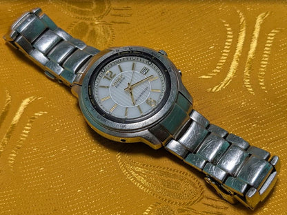 Citizen Eco Drive Radio Controlled A412-T005471 Vintage Pre-Owned 42mm Stainless Steel Working Watch Japan