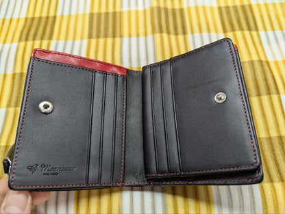 Pre-Owned G.Meanazza Milano trifold black wallet Made in Japan