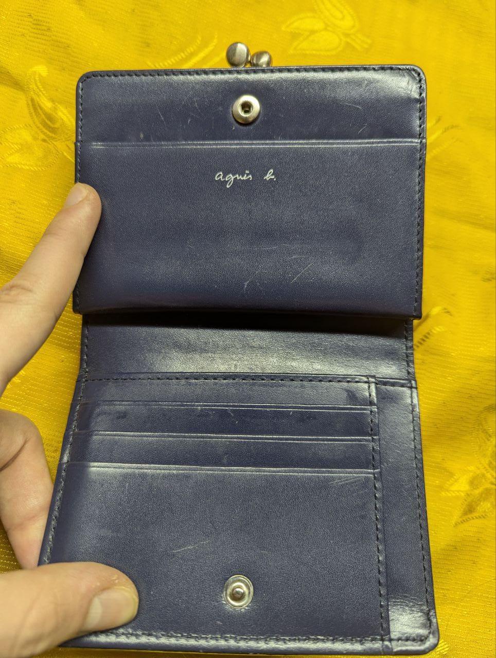 Pre-Owned Authentic Agnes B. Voyage leather wallet with double clasp