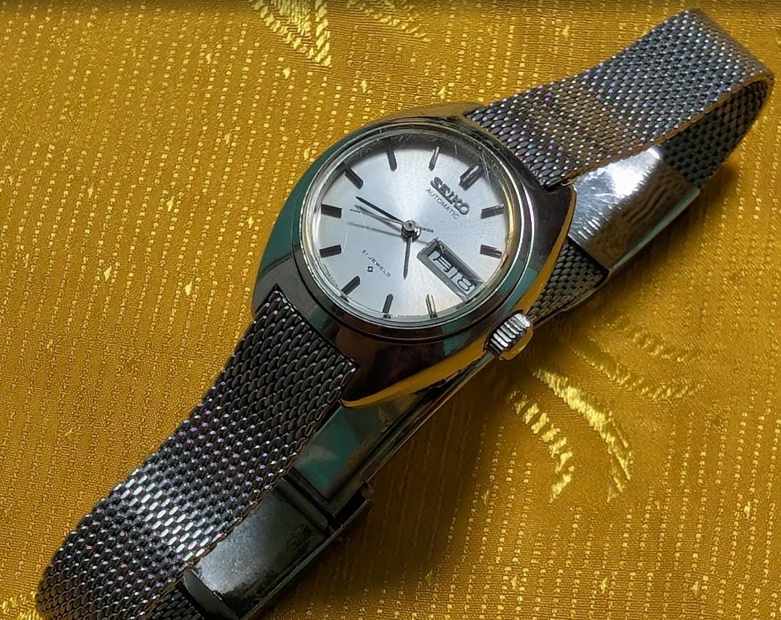 Seiko Automatic 2706-0080 Vintage Pre-Owned Ladies Watch 21 Jewels Silver Dial Japan Working With Video Rare Collectible Timepiece