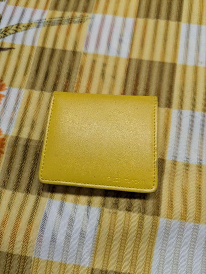 Vintage Pre-Owned Pilot TLPC-01 Yellow Leather Coin Purse Trender Leather Mini Snap Wallet Compact Designer Change Purse