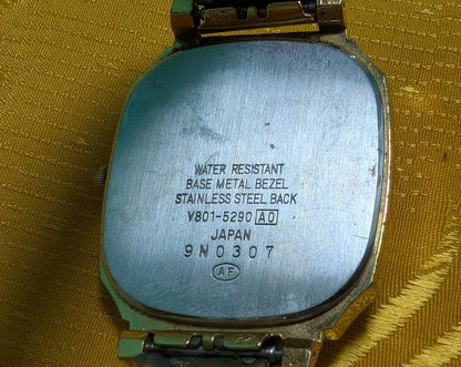 RARE Vintage Pre-Owned Alba Estate V801-5290 Quartz Watch, 27mm Silver Tone Square Case, Japan Movement, New Battery, Working Video, Retro Unisex Gift