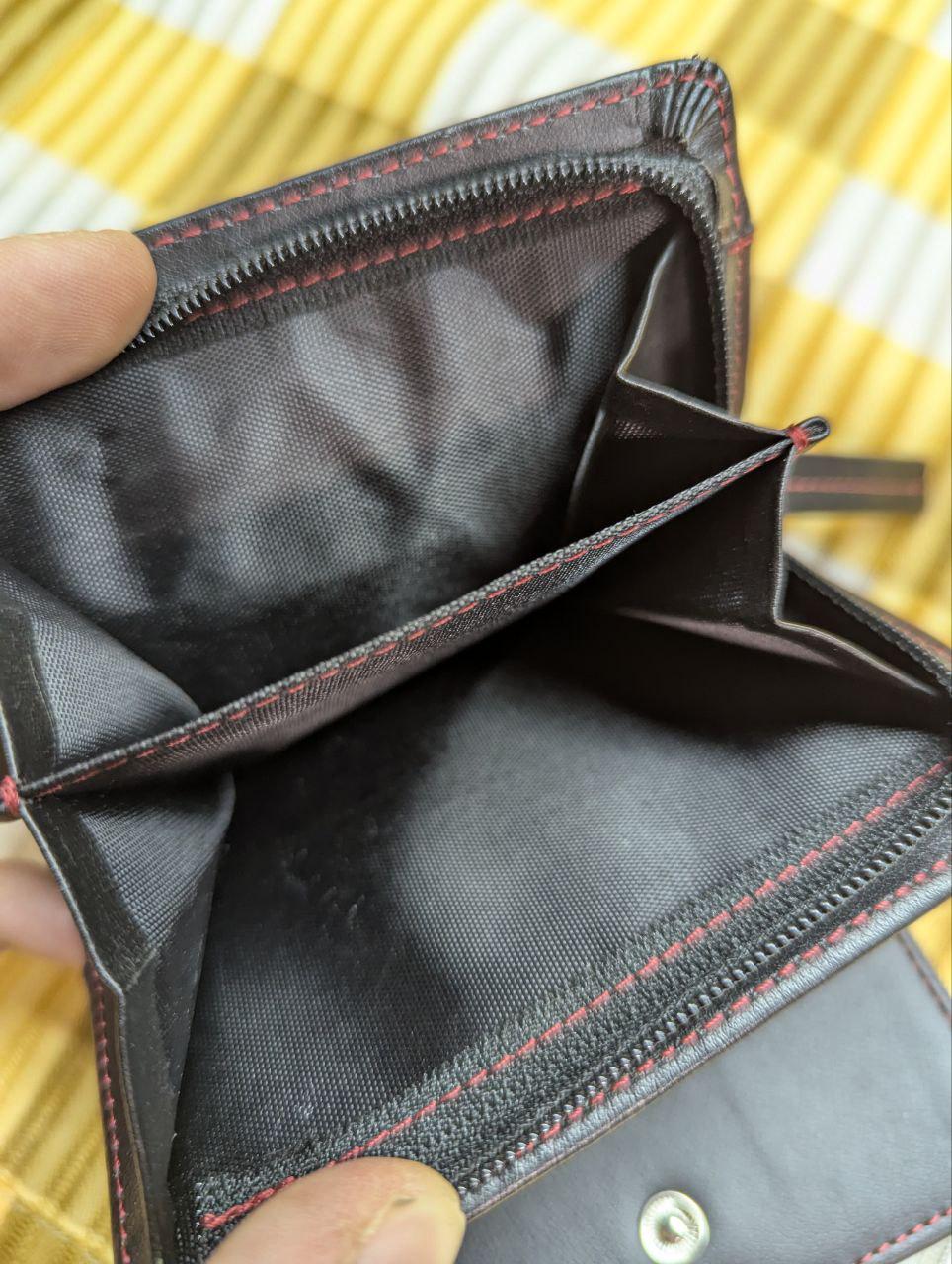 Pre-Owned G.Meanazza Milano trifold black wallet Made in Japan