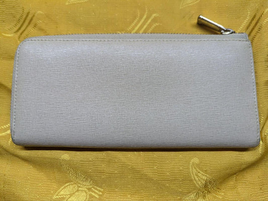 Pre-Owned Women's Authentic Leather Italian Long wallet FURLA , beige color