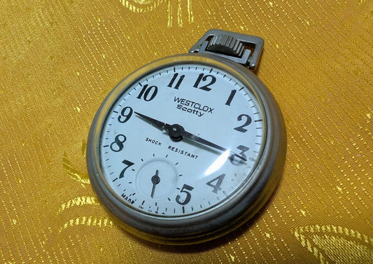 Westclox Scotty Pocket Watch 50mm Vintage Pre-Owned Mechanical Small Seconds Made in USA Classic Antique Timepiece