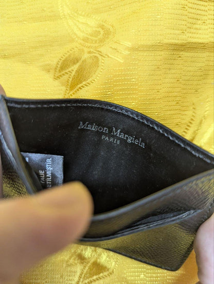 Pre-Owned Maison Margiela Leather Cardholder Wallet Black
