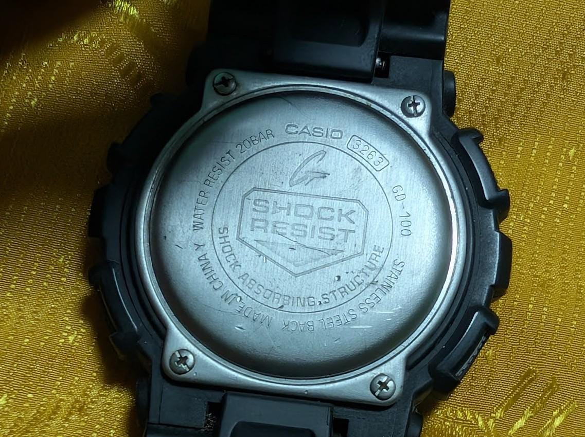 Pre-Owned Casio G-Shock GD-100 Black Digital Watch 51mm Men's Shock Resistant 20BAR Military Tactical Watch Working