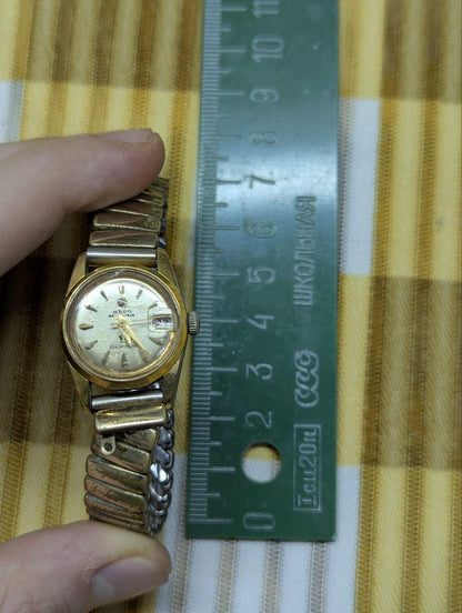 Vintage Pre-Owned Rado Green Horse Automatic Ladies Watch Swiss 17 Jewels Gold Tone Date Wrist Watch 22mm Working Retro Watch
