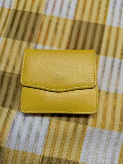 Vintage Pre-Owned Pilot TLPC-01 Yellow Leather Coin Purse Trender Leather Mini Snap Wallet Compact Designer Change Purse