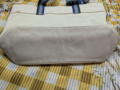 Pre-Owned Coach Canvas Tote Bag Rainbow Logo Large Shopper Coach New York Striped Handles Travel Weekend Bag