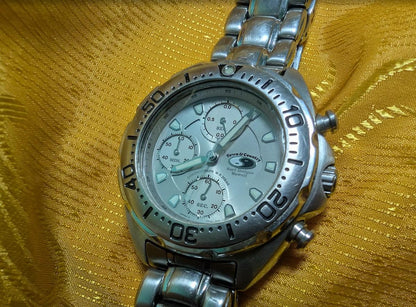 Orient Town & Country Chronograph TP04-00 CA Vintage Pre-Owned Diver Style Watch 20BAR Stainless Steel Japan.CASE 40mm.New Battery