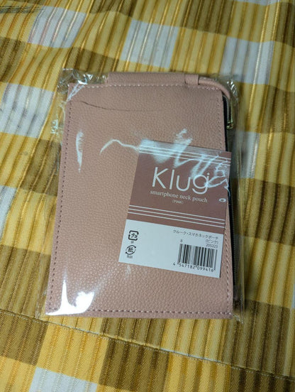Pre-Owned Kluga Pink Smartphone Neck Pouch, Soft Textured Mini Bag, Zippered Essentials Holder