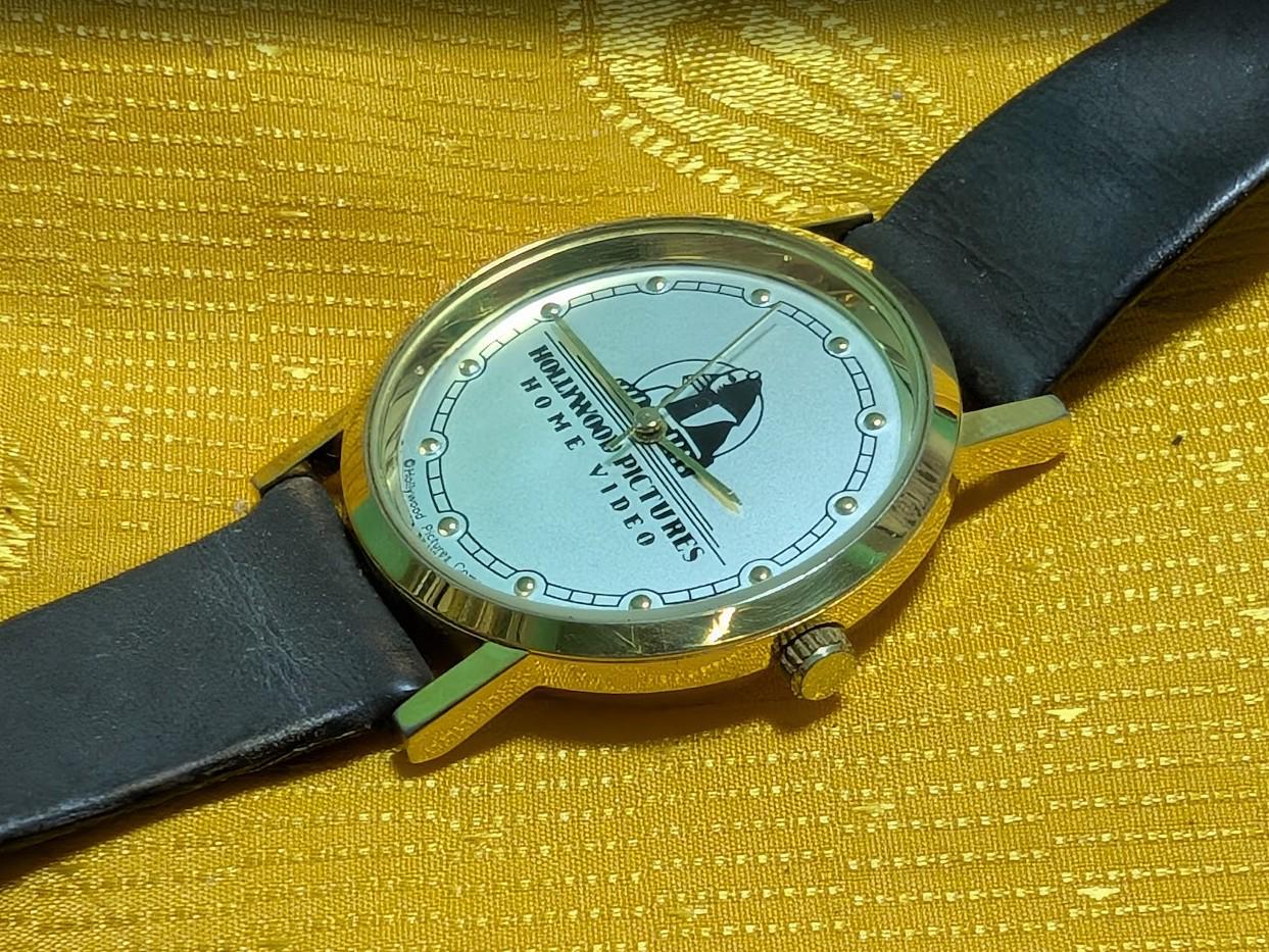 Rare Vintage Pre-Owned Hollywood Pictures Home Video Watch Rare Collectible Quartz 35mm Case Leather Strap Movie Promo Design Classic .New Battery