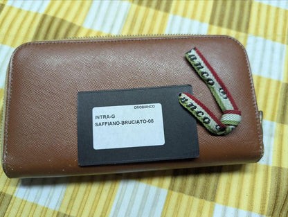 Authentic Vintage Pre-Owned Orobianco Long Wallet Made of Genuine Leather, Made in Italy