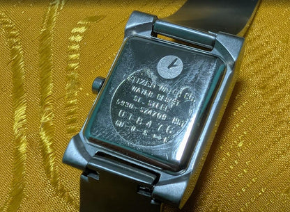 Vintage Pre-Owned Citizen Quartz 5930-S74709 Cuff Bracelet Watch Japan Rare Design For Repair