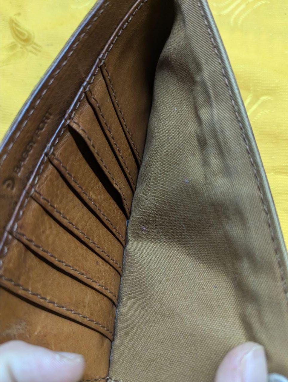 Pre-Owned BAGGY PORT Leather bi-fold Long wallet . Men's