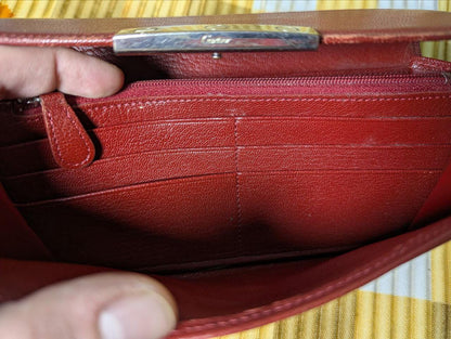 Authentic Cartier Love Red Leather Bi-Fold Wallet – Vintage Pre-Owned Designer Accessory