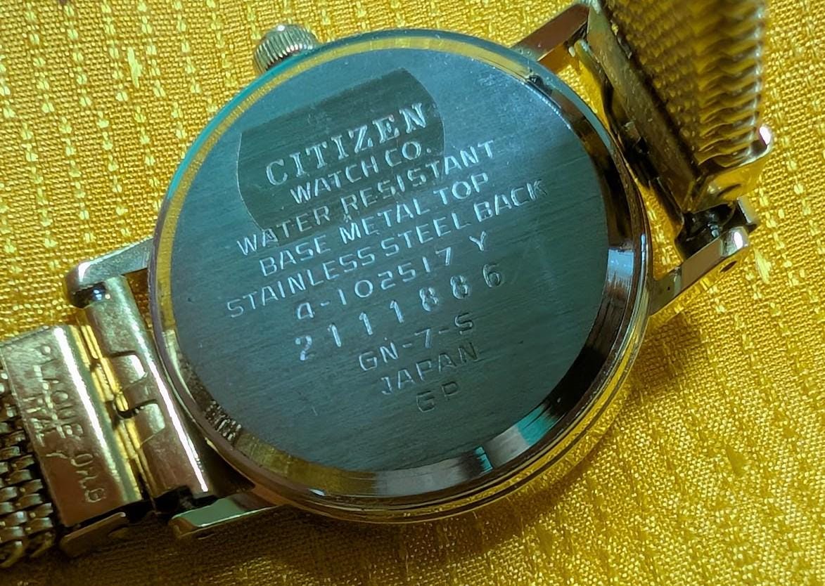 Vintage Pre-Owned Citizen Quartz 4-102517 Ladies Watch 23mm White Dial Japan Stretch Expansion Bracelet Working Original