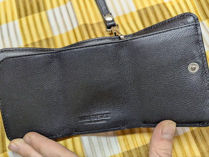 Pre-Owned Deal Design Wallet With Coin Case Leather Mens