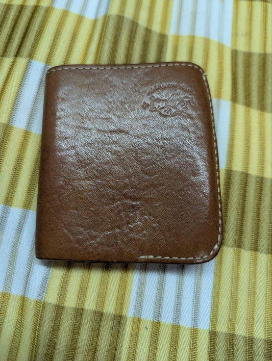Pre-Owned QUATRO GATS Tri-fold Wallet Japan Leather Brown Solid Color Men's
