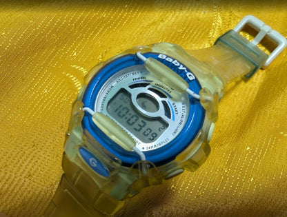 Rare. Vintage Pre-Owned Casio Baby G BGR240 Clear Jelly 2000s Y2K Digital Shock Resist 20Bar Water Resistant Retro Women's Sports Watch.New battery