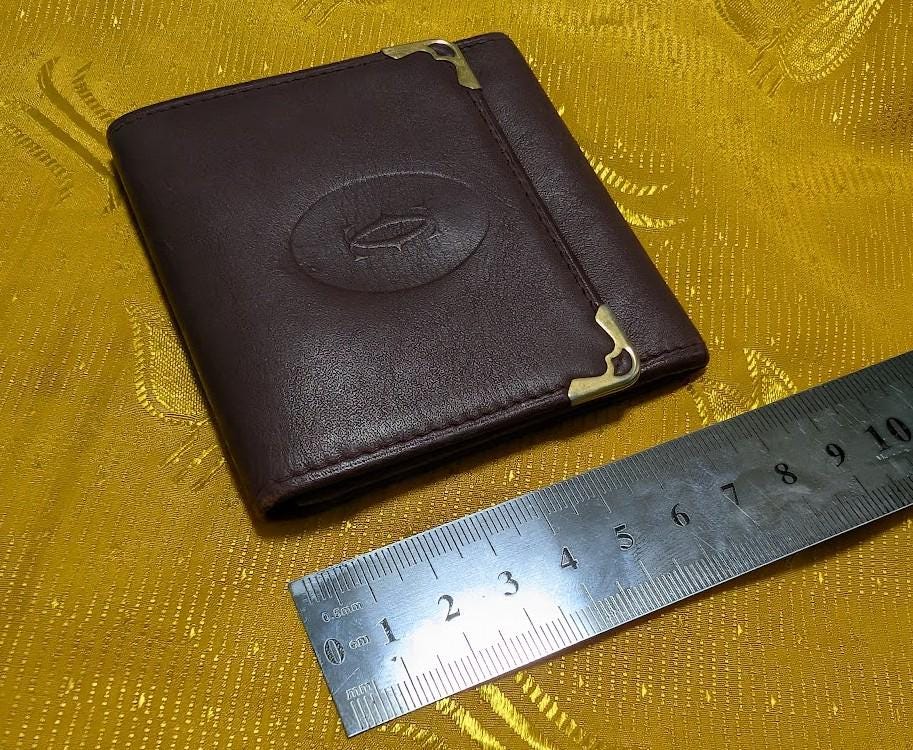 Vintage Pre-Owned Cartier Paris Burgundy Leather Bifold Wallet Luxury French Designer Coin Pocket Authentic Rare Piece
