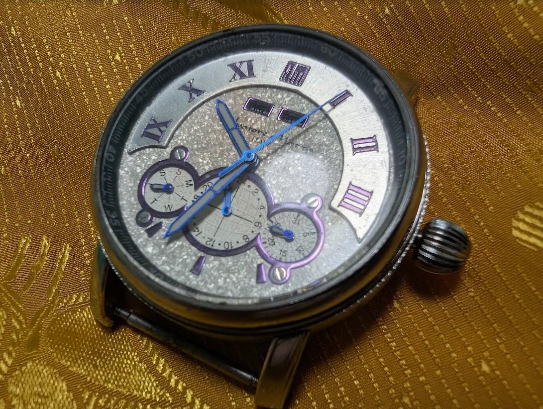 Vintage Pre-Owned Salvatore Marra Italy Automatic Watch Open Heart 40mm Mechanical Needs Crown Repair Working