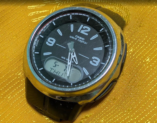 Vintage Pre-Owned Casio Wave Ceptor WVA-106HJ Radio Controlled Watch 40mm Japan Parts Repair Rare