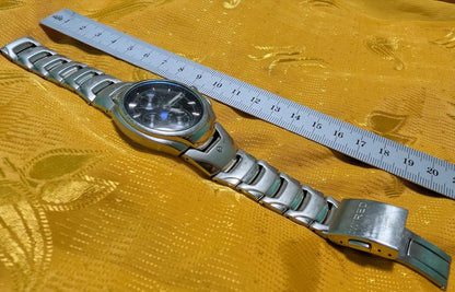 Rare seiko wired alba chronograph watch japan mens stainless steel black dial vintage Pre-Owned,Dial 38mm