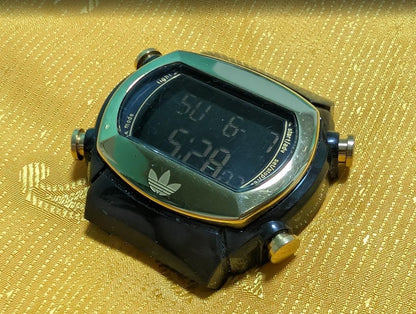 Pre-Owned Adidas Originals ADH1572 Digital Watch 43mm Black Case Retro Streetwear LCD Watch Rare Y2K Sports Watch Working