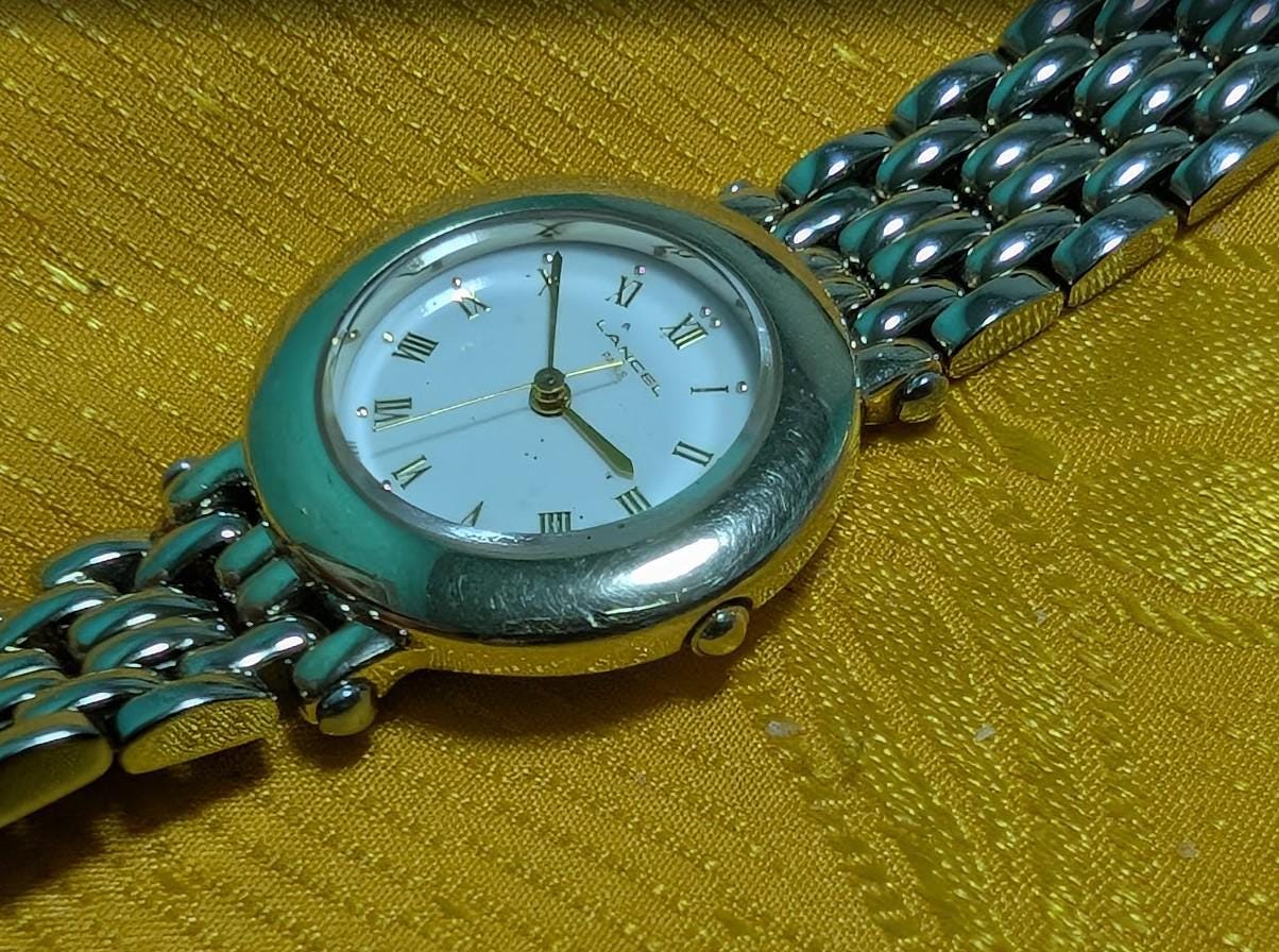 Vintage Pre-Owned Lancel Paris Ladies Watch 25mm Quartz Stainless Steel Bracelet Working Elegant Dress Watch