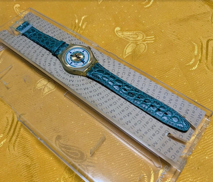 Vintage Pre-Owned Swatch Musical GK153 Swiss Made NOS Watch 33mm New Battery Box Running Video Rare Collectible 1994