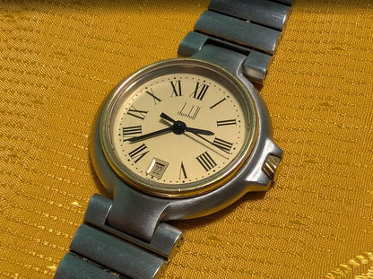 Vintage Pre-Owned Dunhill Millennium Quartz Swiss Made Watch 28mm Date Original Bracelet Working Luxury Watch