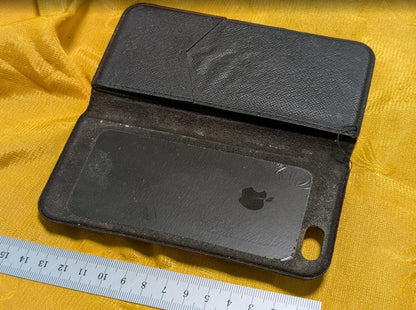 Louis Vuitton Vintage Pre-Owned iPhone Case Black Leather Damier Rare LV Phone Cover France