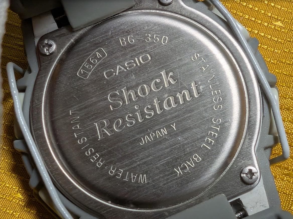 Casio Baby-G BG-350 Vintage Pre-Owned Digital Watch X-treme Shock Resist Grey Velcro Strap Y2K Sport Rare.New battery