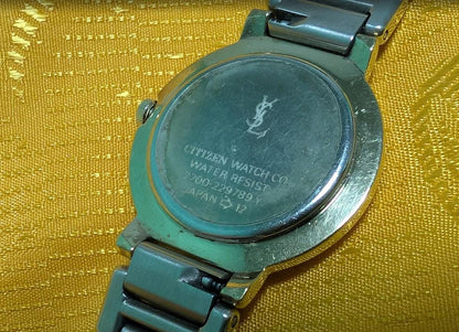 Rare Vintage Pre-Owned Yves Saint Laurent YSL Citizen 2200-229789 Ladies Watch 24mm Japan Working Quartz