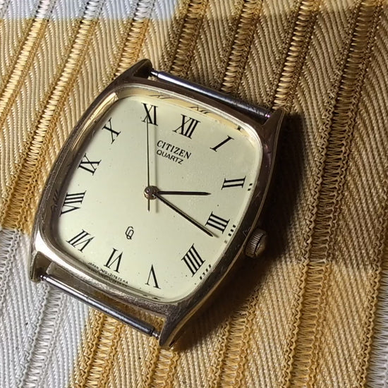 Citizen 4-712277 Y Vintage Quartz Watch New Battery Roman Dial